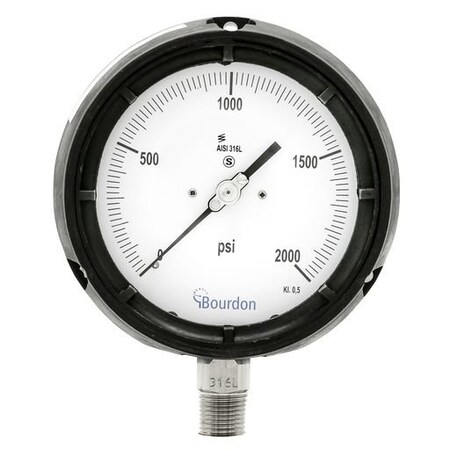 Bourdon 4.5 in. 0/2000 PSI 1/2 in. NPT LM AHG6-A62.H32